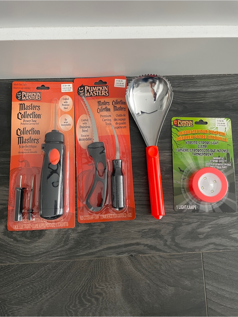 Pumpkin Carving Kit with Red Scoop and Red Light